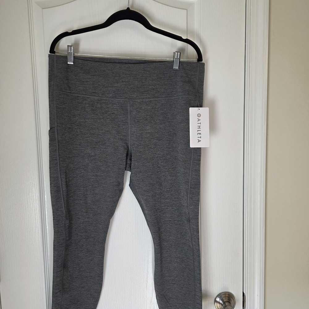 Athleta Womens Ultimate Stash Pocket 7/8 Charcoal Tights